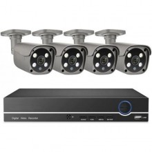 Цифровой комплект видеонаблюдения MiCam KIT-5044P на 4 IP POE камеры 5Mp со звуком