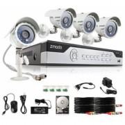 Комплект видеонаблюдения Zmodo 4CH на 4 камеры проводной для дома и улицы